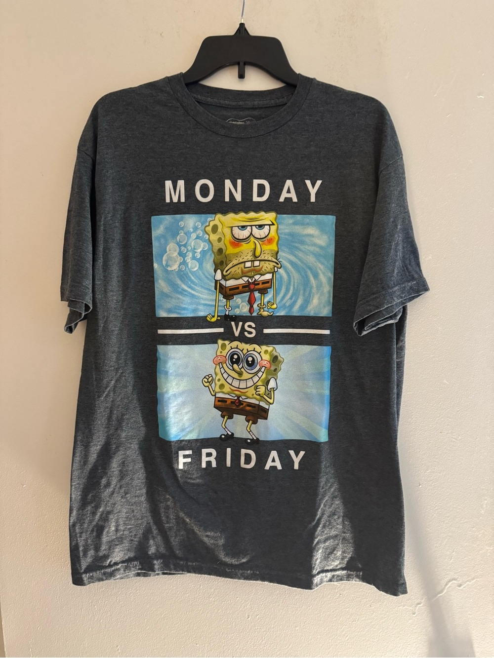 SpongeBob SquarePants Black & White Logo Tee Size L